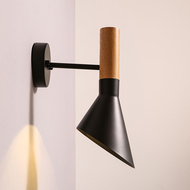 Industrial Style Hourglass Shape Wall Lamp Metal 1 Sconce Light in White/Black