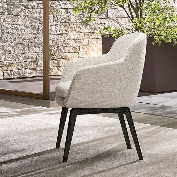 Upholstered Kitchen Dining Chairs Industrial Style Dining Chair with Black Legs