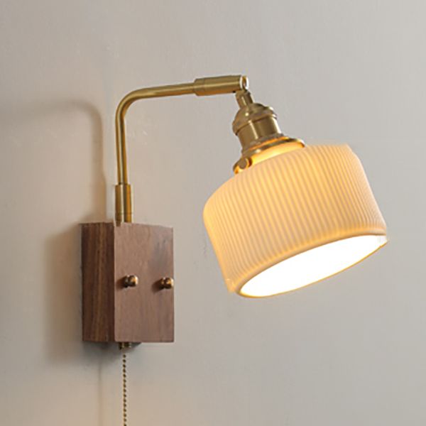 Ponderie murale en verre en métal en bois 1 luminaire à la tête murale pour le salon de la salle d'étude