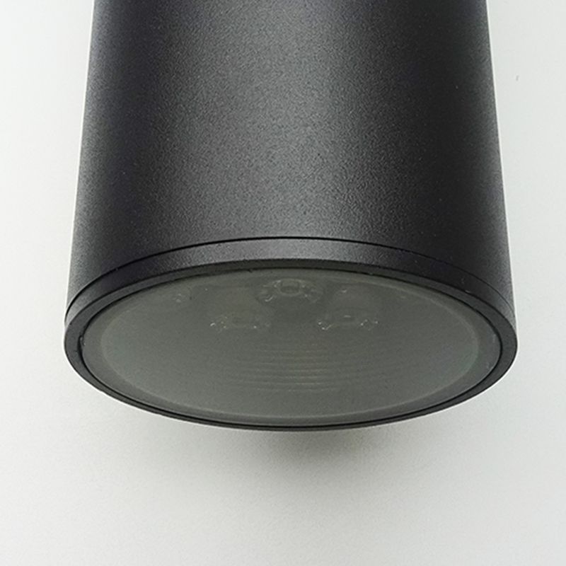Contemporary Black Wall Light Cylinder 2 Lights Wall Washer with Aluminum for Outdoors