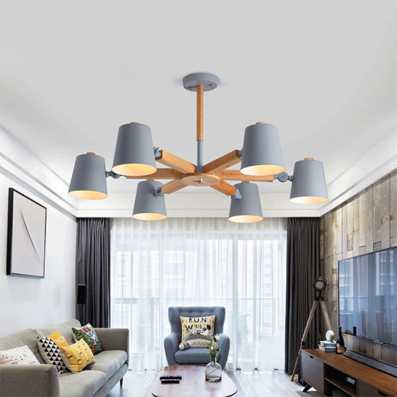 Conische kroonluchterlamp Moderne metalen hanglamp voor woonkamer