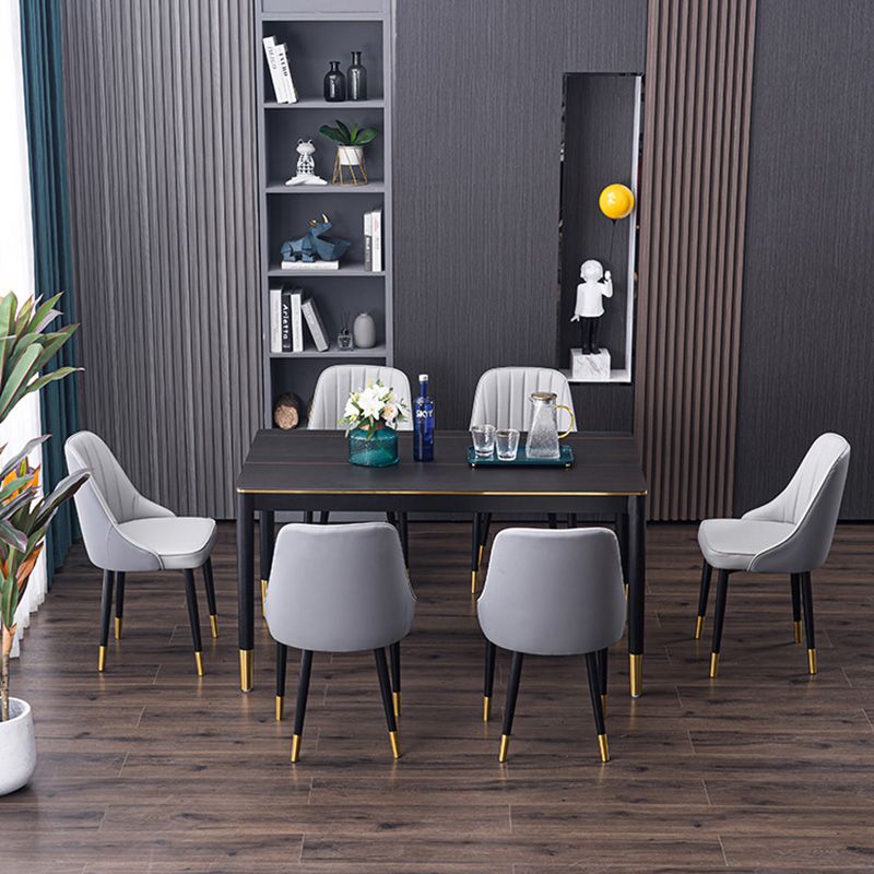 Silla lateral interior escandinava Silla de comedor Parsons tapizada de metal
