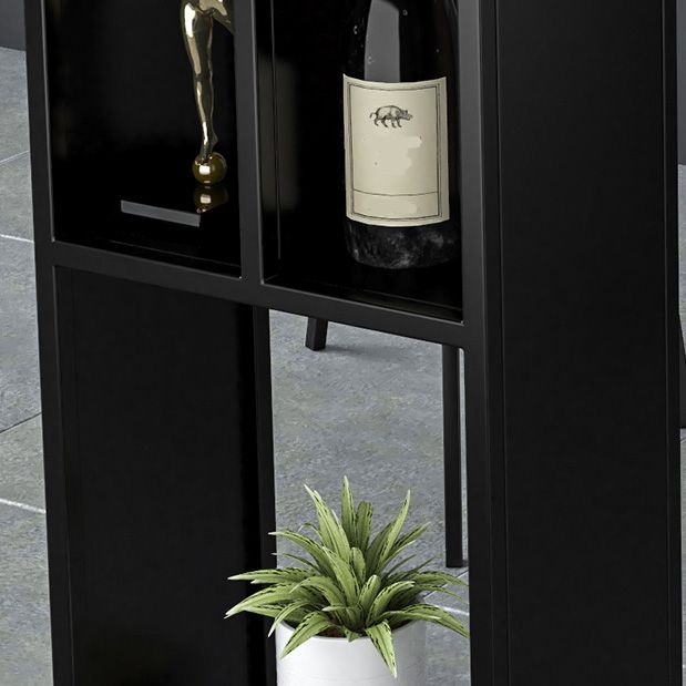 Rectangle Stone Black Metal Bar Height Table Industrial Double Pedestal Bar Table