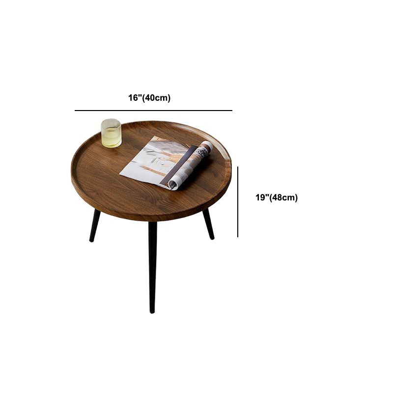 Modern Wood Coffee Table Four-Leg Accent Table in White/Brown/Black