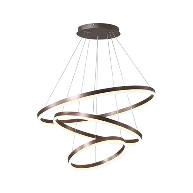 Luces de araña de forma de la rueda Accesorios de iluminación de araña de metal modernos en marrón