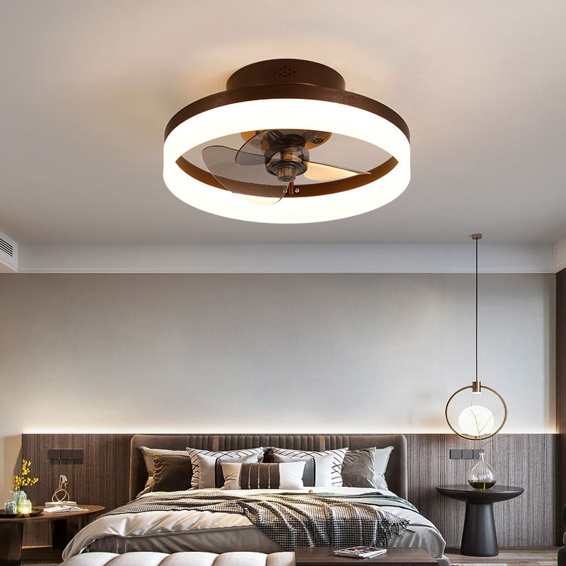 Modern Style Ceiling Fan Lighting Metal 1 Light Ceiling Fan Lamp for Bedroom