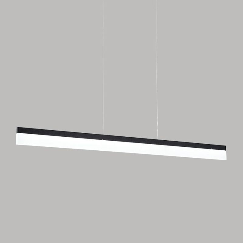 1 Light Linear Island Light Fixture Modernism Metal Island Pendant Lights in Black