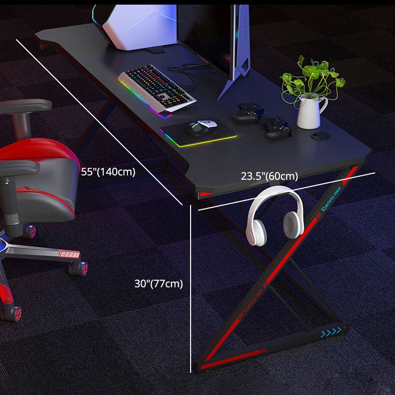 Black Color Bedroom Desk with Steel Table Legs Modern Game Desk