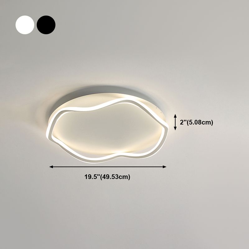 Contemporary Round Flush Light Metal 1 Light Flush Mount Lighting for Bedroom