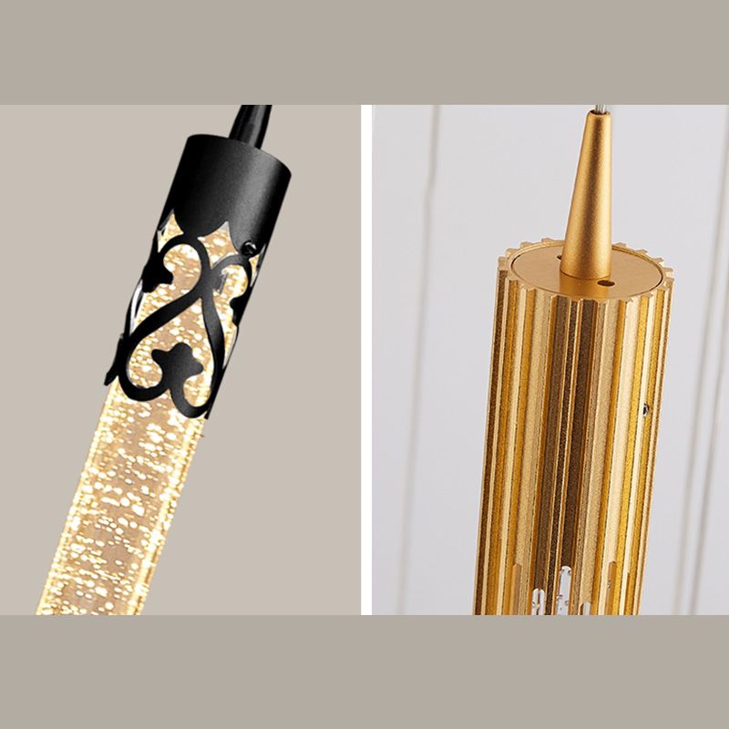 LED Crystal Chandelier Pendant Light Simple Modern Style Living Room Hanging Light Fixture