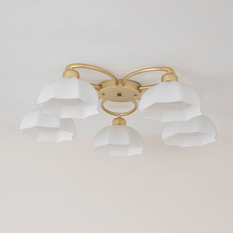 Nordic Style Ceiling Light Dome Shape Ceiling Lamp with Glass Shade for Living Room