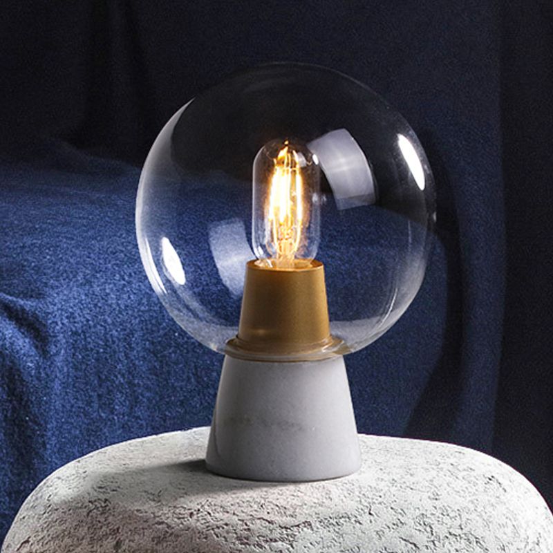 Zeitgenössische Sphere -Aufgabenbeleuchtung klares Glas 1 Glühbirne Lesebuch Licht in Weiß