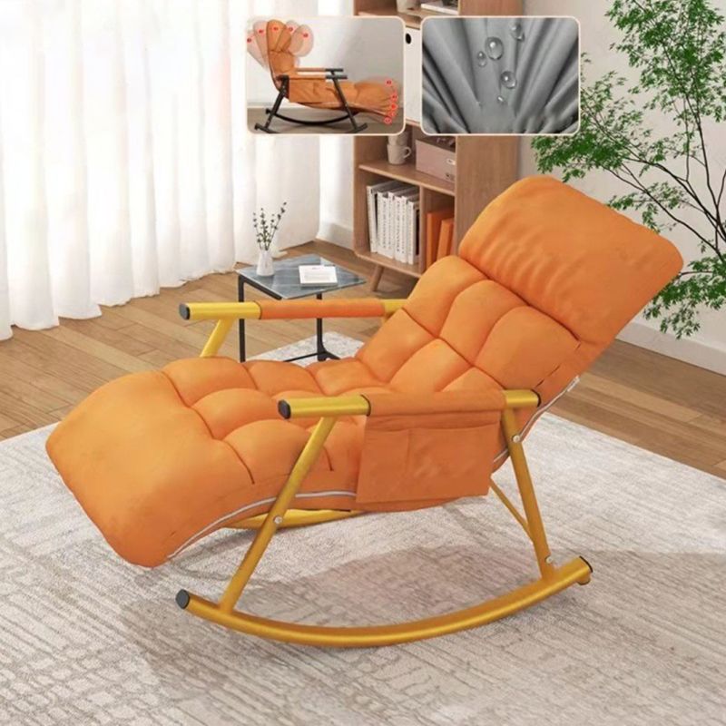 Single Rocker Chair Cotton Iron Base Lazy Chair for Living Room