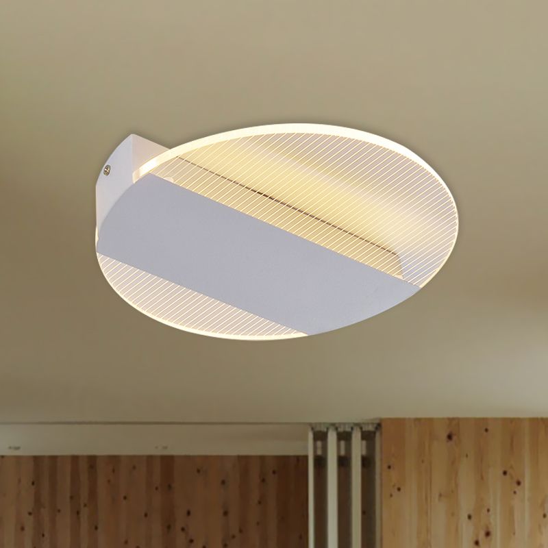 Geometrical Flushmount Lighting Minimal Acrylic Black/White/Gold LED Ceiling Flush in White/Warm Light
