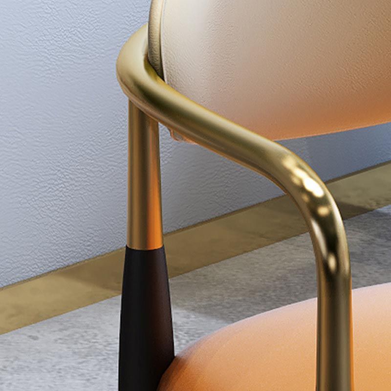 Contemporary Leather Dining Chair Open Back Dining Side Furniture in Matte Finish for Home