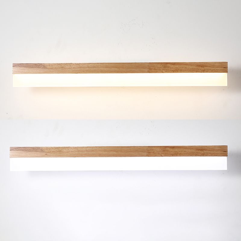 1 Light Linear Vanity Wall Lights Modern Style Wood Vanity Wall Sconce
