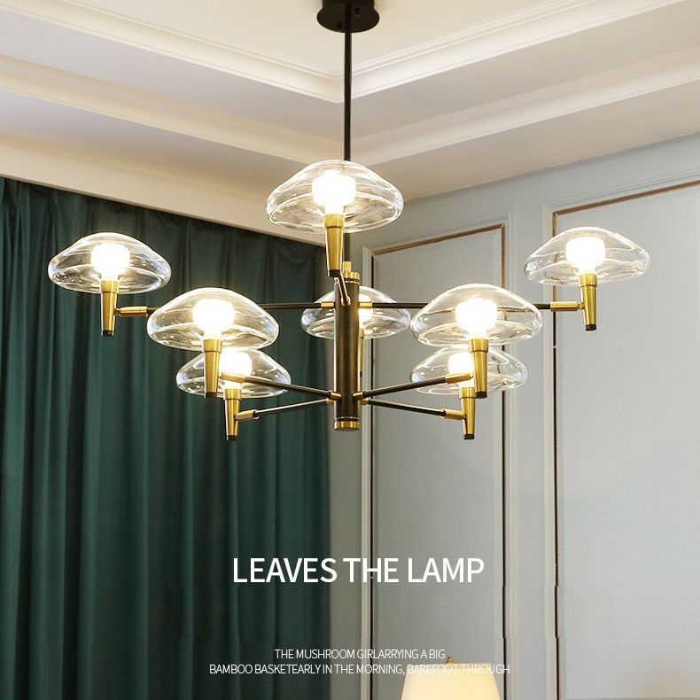 Lámpara de lámpara sombreada de negro simplicidad estilo techo de metal luz colgante de techo