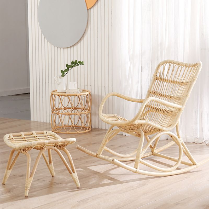 Modern Rocking Accent Chair Rattan/Wicker Rocker Chair for Balcony