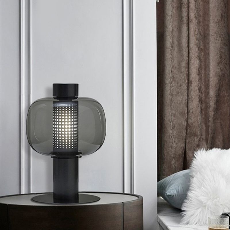 Modern Creative Table Lamp Lacquered Iron Indoor Table Lamps with Glass Shade