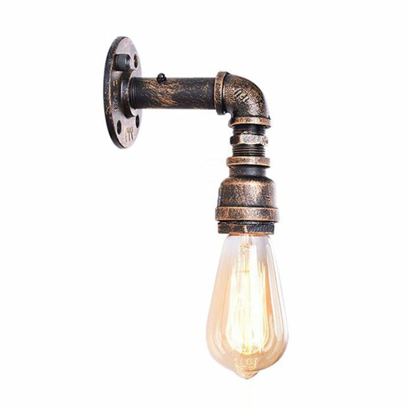Right Angle Metal Wall Lighting Sconce Industrial 1 Head Bedroom Wall Mount Lamp in Bronze
