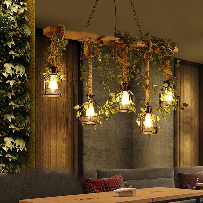 INDUSTRIAL BIRD CAGE ISOLA LIMINE ALIMENTAZIONE ROPE ISOLA LAMONO LAMONO IN BEIGE