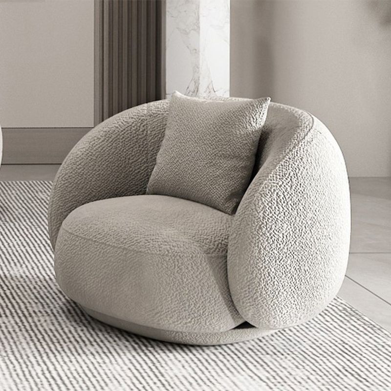 Gray Wool Sloped Arm Sofa Contemporary Curved Sofa for Living Room