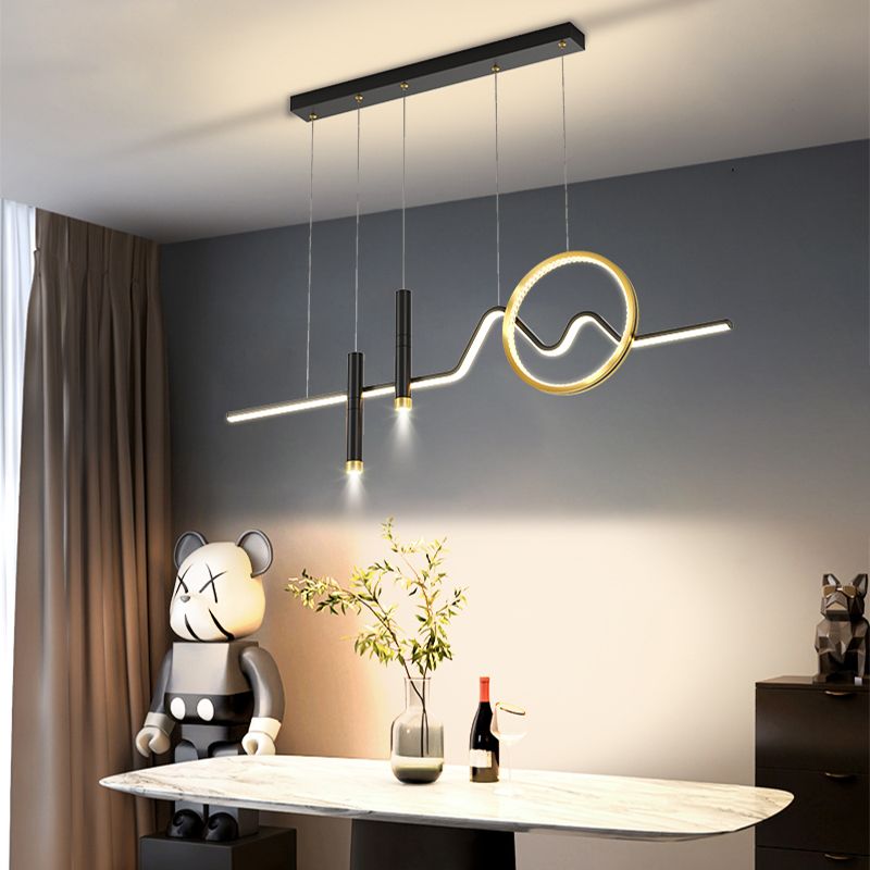 Luce a ciondolo dell'isola a led in ferro battuto nella moderna luce del soffitto acrilico in stile creativo per sala da pranzo