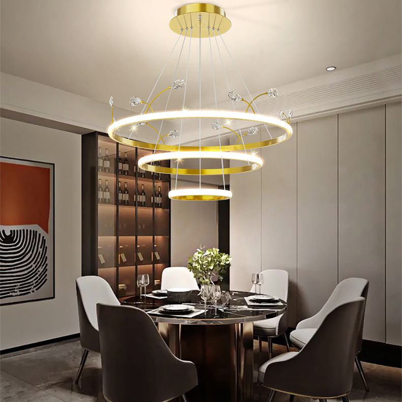 Gold Iron Hanging Pendant Lights Contemporary Hanging Lamps for Dining Room