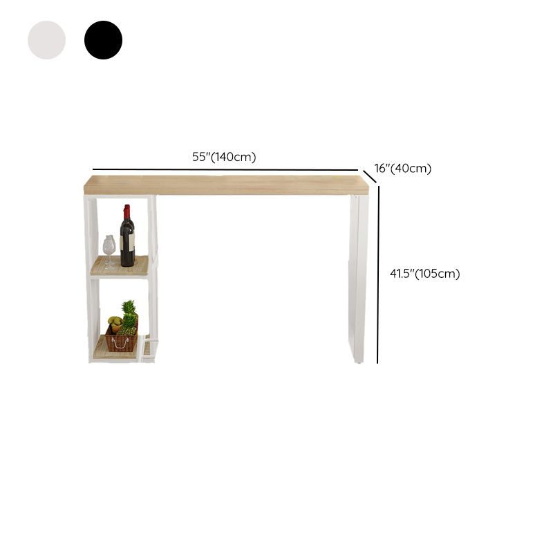 Glam Pub Height Dining Table Wooden Top Pub Table for Patio Use