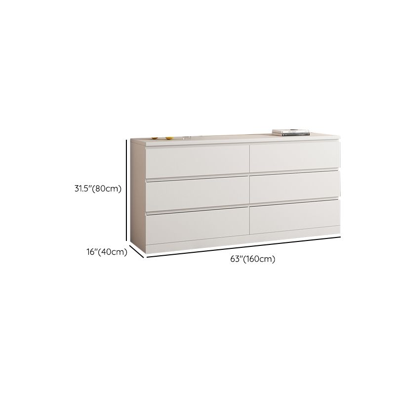 Contemporary Dresser Wooden Storage Chest Dresser with 6 Drawers
