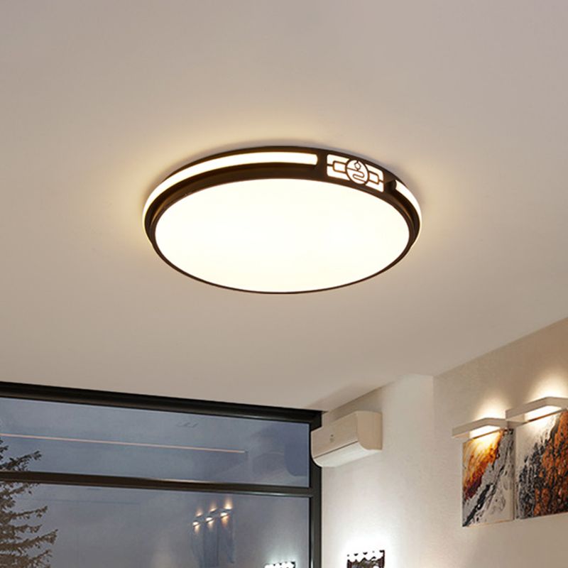 Lampada da incasso a LED per sala da pranzo Lampada da soffitto minimal nera con paralume acrilico rettangolare/rotondo/quadrato, luce bianca/3 colori