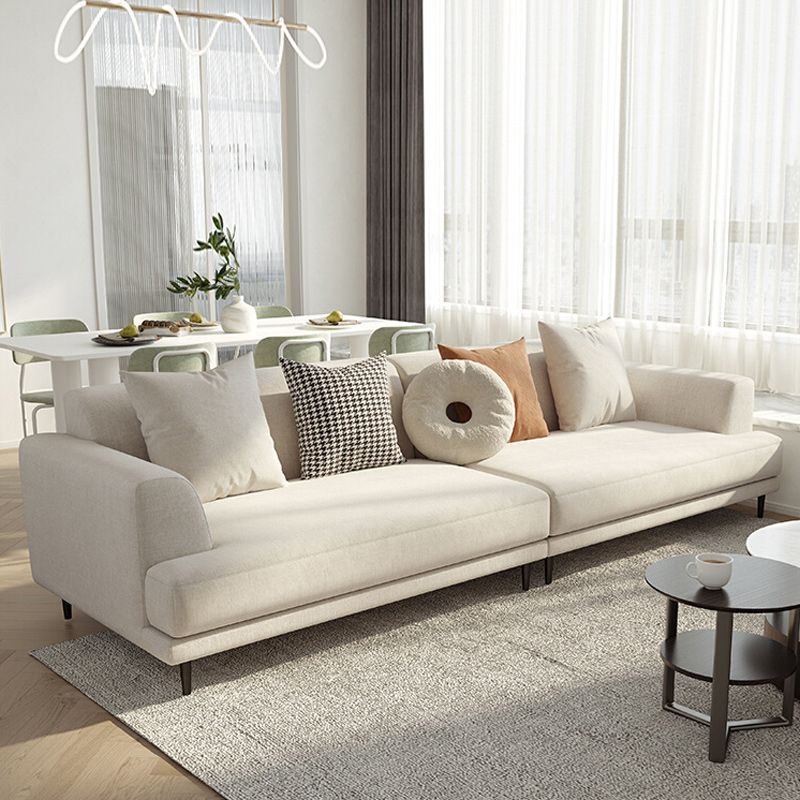 Linen Recessed Sofa Modern Arm Cushions 35.4"W Sofa for Living Room