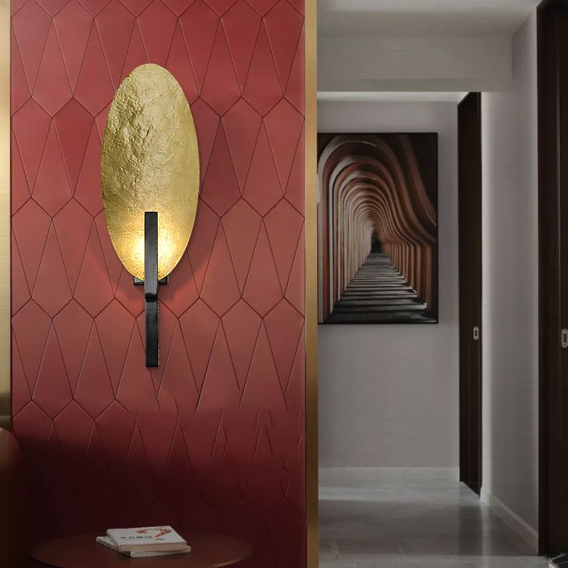 Lámparas de pared geométrica de metal Estilo moderno 1 Luz de luz Luz de luz en oro