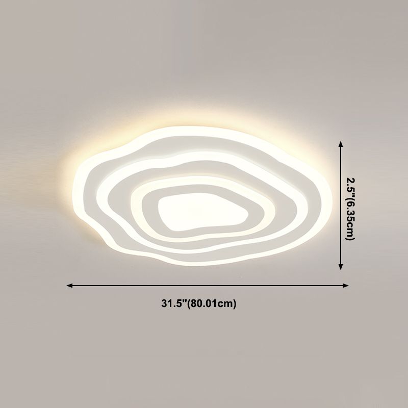 Geometría blanca LED integrado instalado en la moderna y sencilla lámpara de techo de hierro lacado de pantalla de acrílico