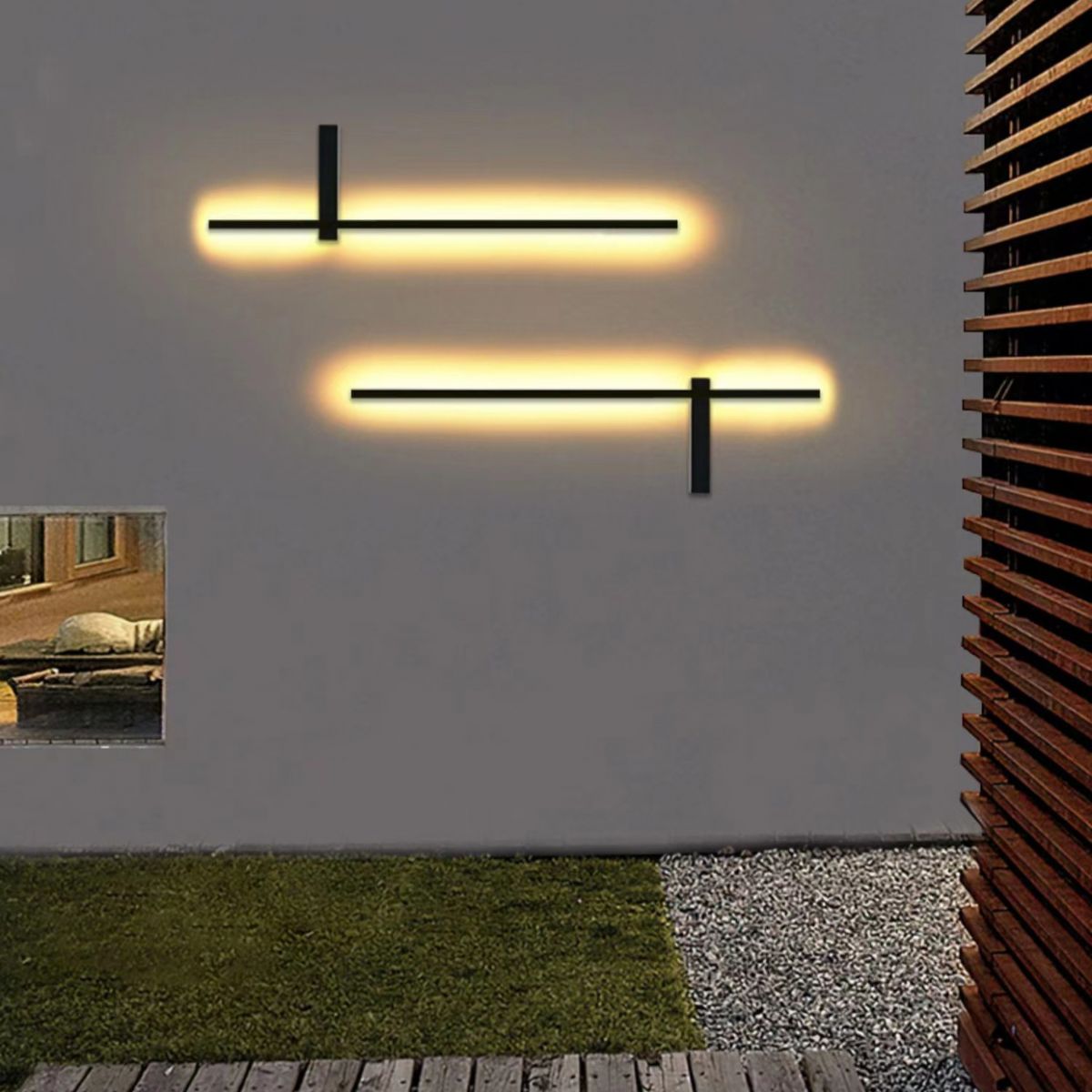 Metal Linear Shape Wall Light Modern Single Light Wall Mount Fixtures