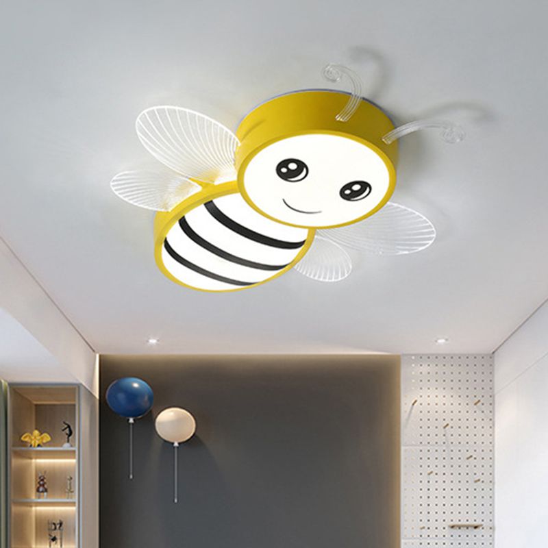 Apparecchio di illuminazione a soffitto per montaggio a incasso in metallo a forma di ape per bambini LED vicino alla lampada da soffitto