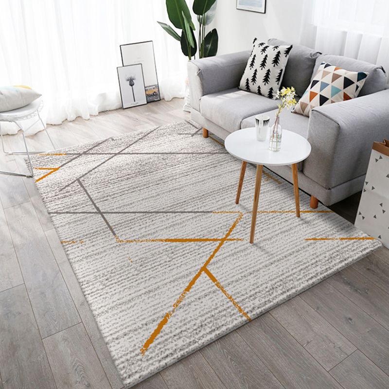 Novel Sketch Effect Geometric Rug Multi-Color Modern Carpet Polyester Stain Resistant Pet Friendly Anti-Slip Rug for Room