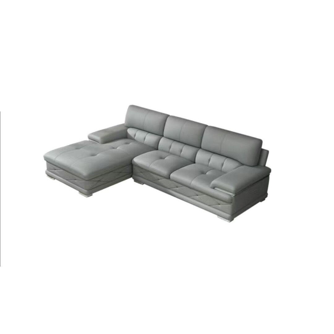 Genuine Leather Sofa & Chaise Modern Tufted Pillow Top Arm Sofa
