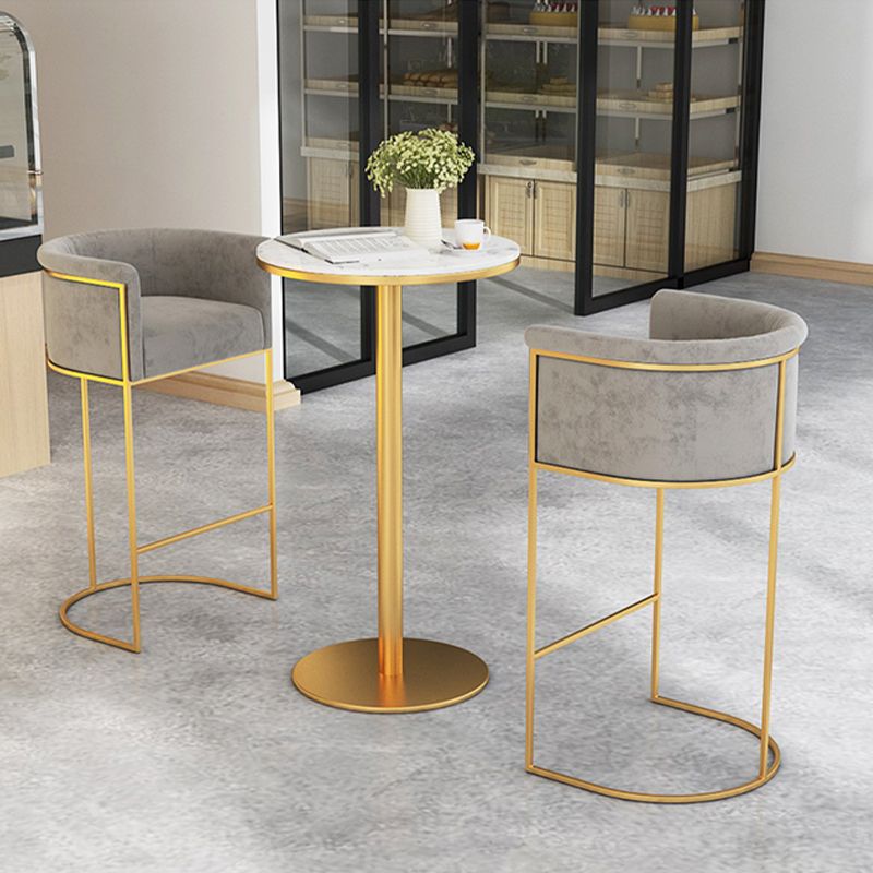 Bucket Seat Bar Stools Scandinavian Fabric Low Back Barstool for Restaurant