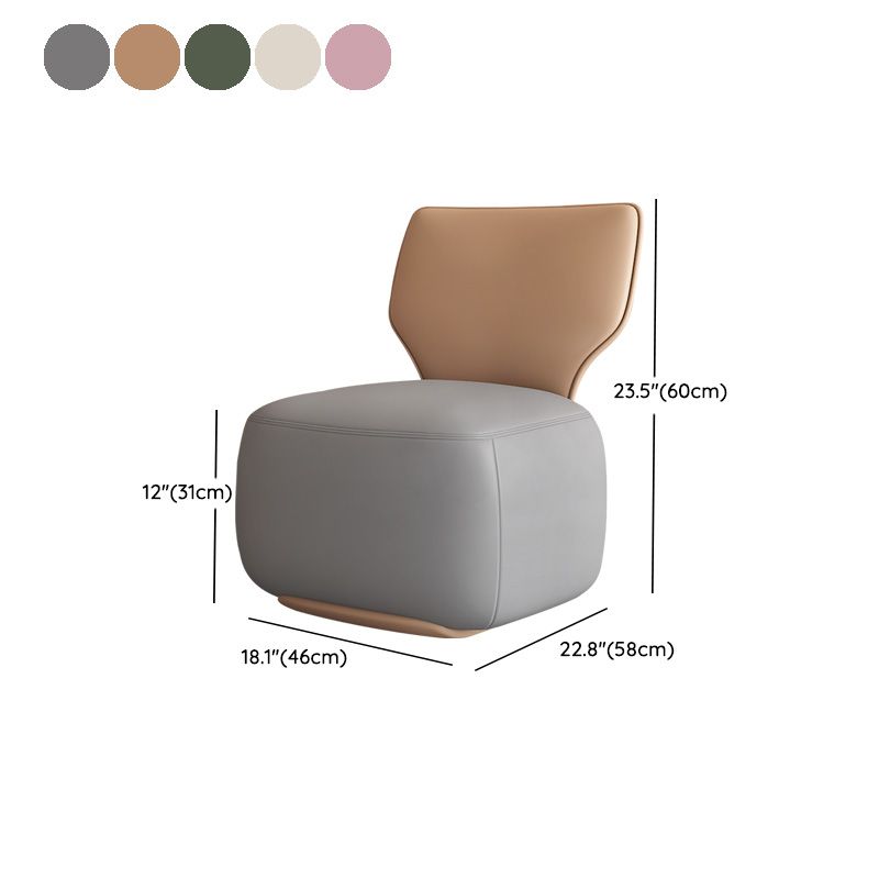 Industrial Upholstered Accent Chair Leather Tight Back Armless Chair