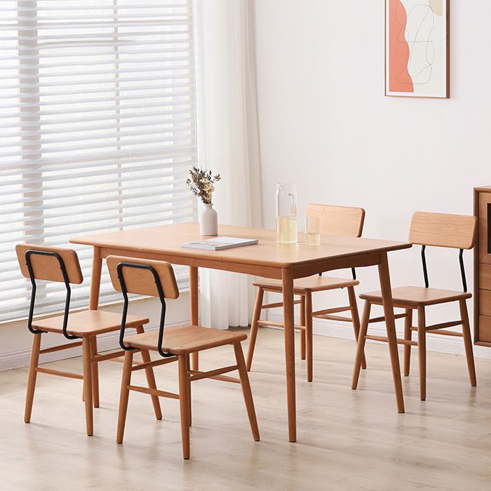 Contemporary Table Solid Wood Dining Table Rectangle for Dining Room Home