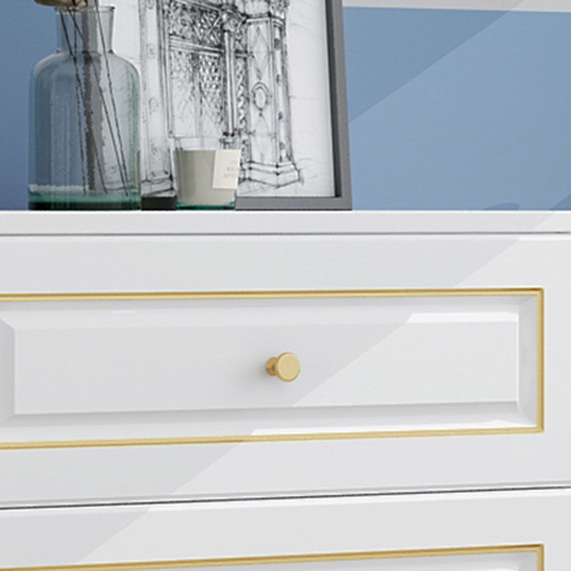 Contemporary Soft-Close Drawers Storage Chest Wood Dresser with Metal Feet