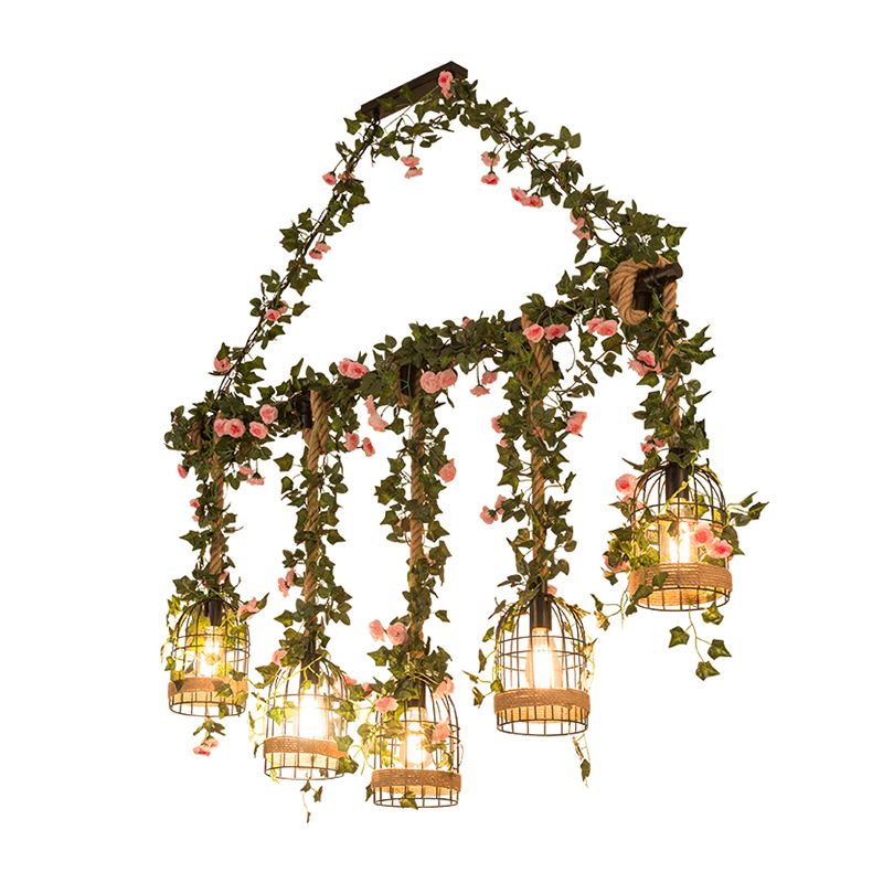 Black Hanging Island Light Industrial Retro Metal Pendant Light