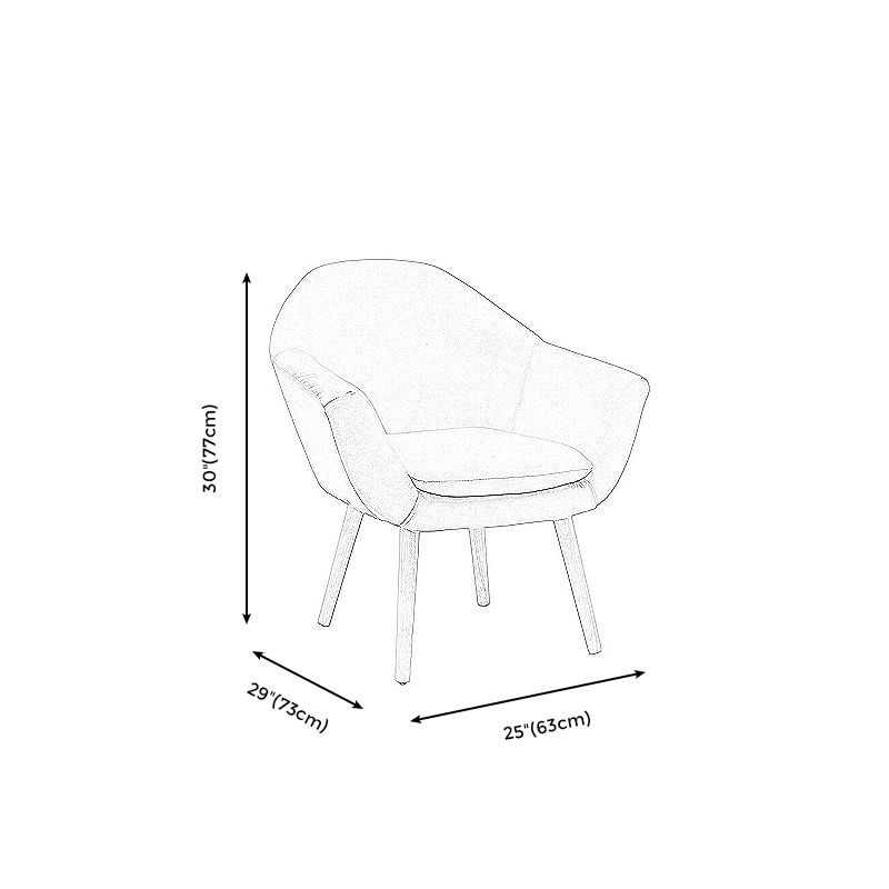 28.74" L x 24.80" W x 30.31" H Linen Flared Arms Accent Chair with Pillow Back