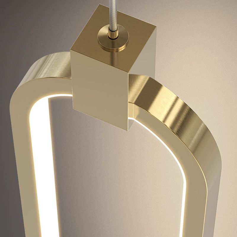 Kupfer zeitgenössische hängende Anhänger linearer Drop -Anhänger für Wohnzimmer