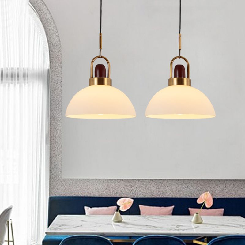 1 Light Ceiling Light Modern Simple White Glass Hanging Pendant Lights for Restaurant