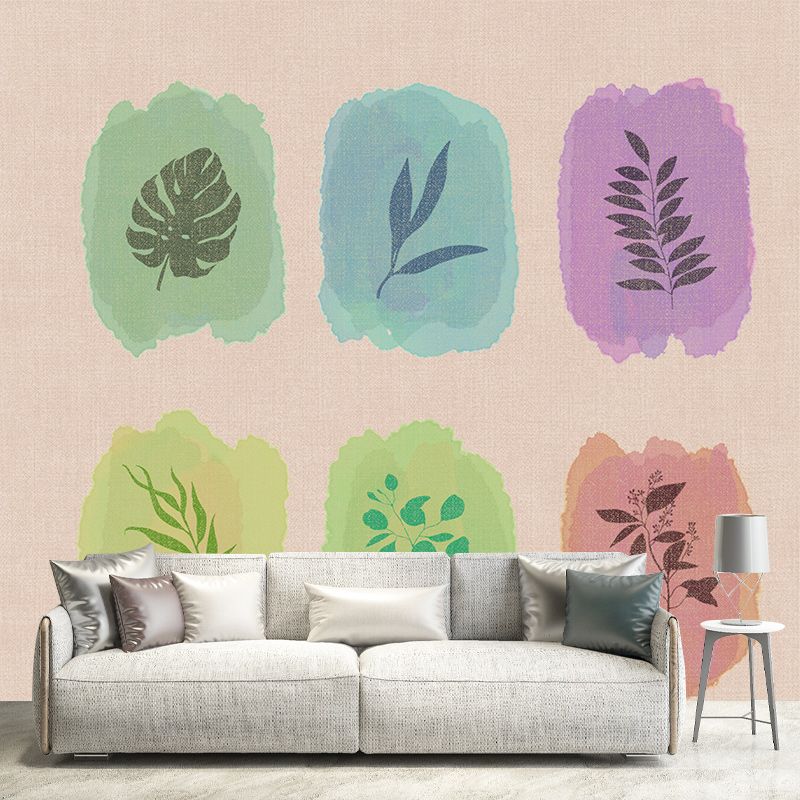 Eco-friendly Illustration Wall Mural Wallpaper Plant Decoration Sitting Room Wall Mural