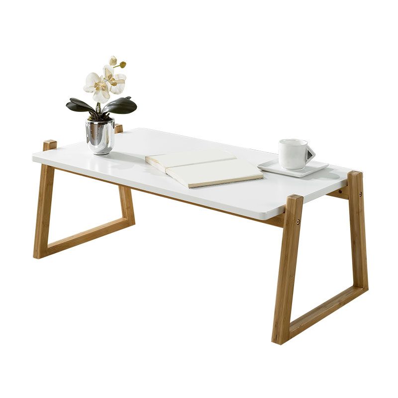 Contemporary Rectangle Top Coffee Table Wooden Sled Cocktail Table