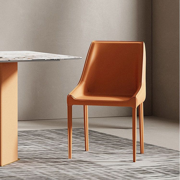 Modern Style Metal Dining Chair Leather Dining Room Chair for Home Use