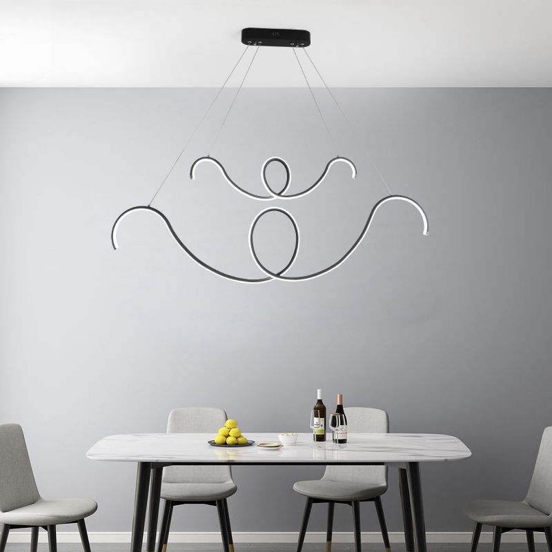 Moderner Stil Linearer Form Island Lichter Metal Island Beleuchtung für Esszimmer